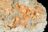 Red-Orange Stilbite Crystal Cluster with Calcite - Peru #173303-3
